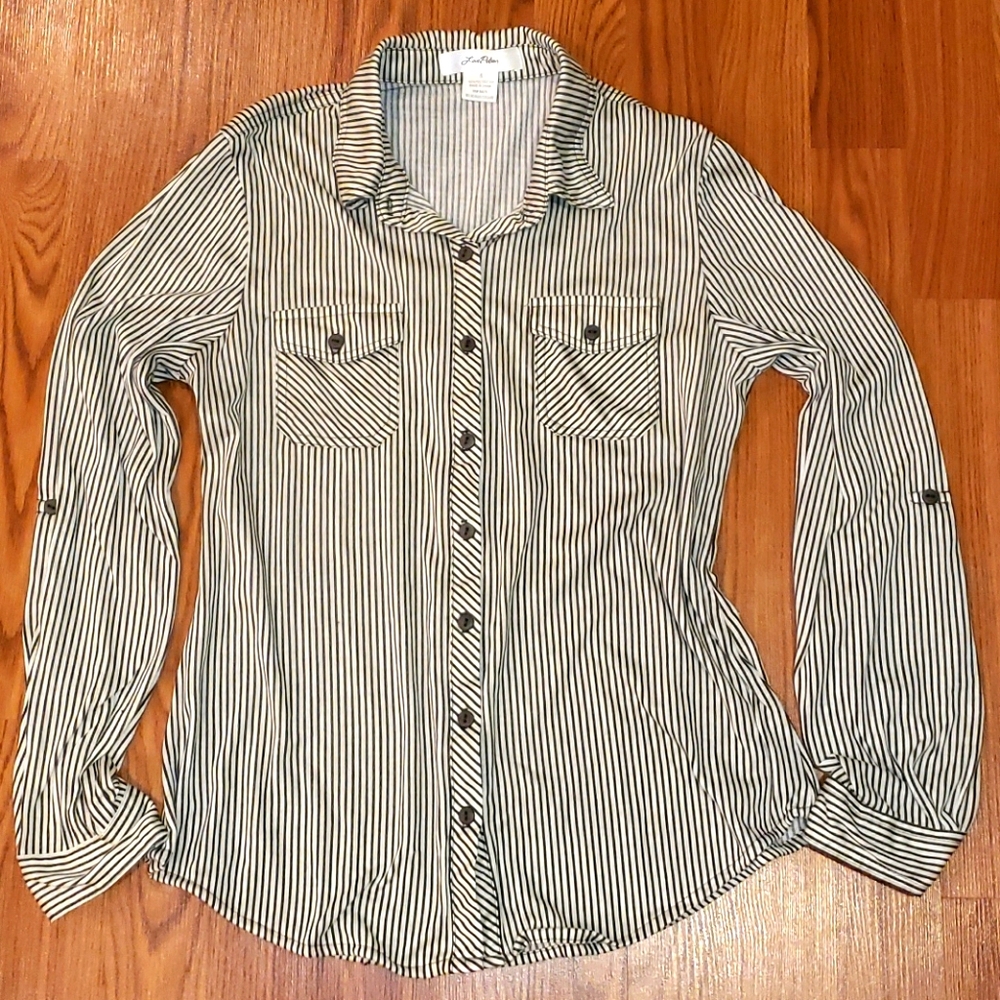 Love Potion Striped Button-Down Shirt (Size S)
